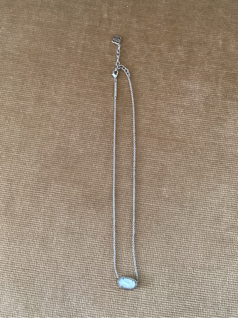 Kendra Scott Elisa White Pearl Silver Pendant Necklace